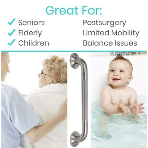 Vive Health Textured Metal Grab Bar, 16 Inches