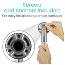 Vive Health Textured Metal Grab Bar 12 Inch Stainless Steel Brushed Nickel with Mounting Hardware