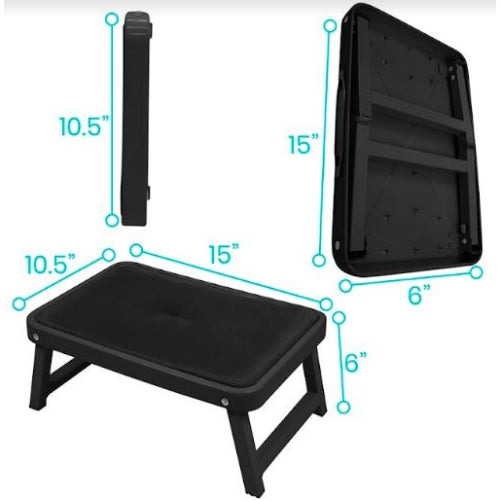 Vive Health 6.5" Folding Step Stool, Wide Base, Nonslip Platform