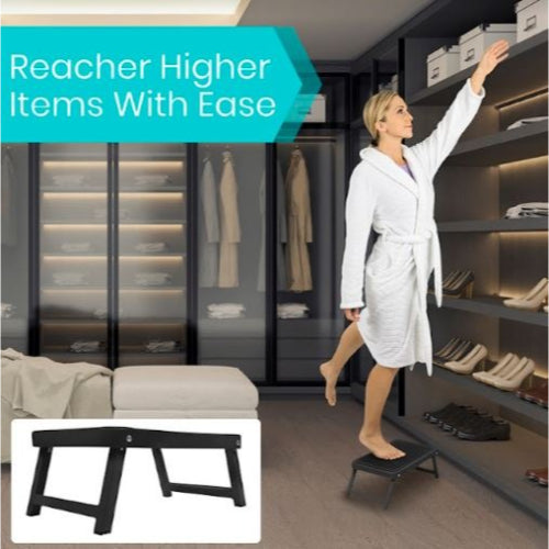 Vive Health 6.5" Folding Step Stool, Wide Base, Nonslip Platform