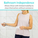 Vive Health Tong Wiping Aid, 16-Inch Stainless Steel with Silicone-Coated Grip for Hygiene Support