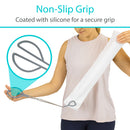 Vive Health Tong Wiping Aid, 16-Inch Stainless Steel with Silicone-Coated Grip for Hygiene Support