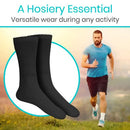 Vive Health Non-Binding Crew Socks, Diabetic-Friendly Comfort, 6 Pairs Large, Black
