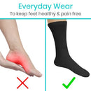 Vive Health Non-Binding Crew Socks, Diabetic-Friendly Comfort, 6 Pairs Large, Black