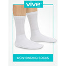 Vive Health Non-Binding Diabetic Crew Socks for Women, White, Small, 6 Pairs