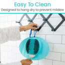 Vive Health Foot Scrubber, Pumice Stone & Dual Bristles, Suction Cup Base, Blue