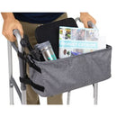 Vive Health Walker Basket Durable Polyester with Adjustable Straps and Mesh Pockets, Gray