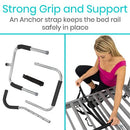 Vive Health Bed Assist Bar, Adjustable Height Cane Design with Anchor Strap