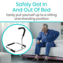Vive Health Bed Assist Bar, Adjustable Height Cane Design with Anchor Strap