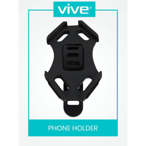 Vive Health Phone Holder, Silicone Mount For Mobility Aids, Max Phone Size:6" X 3"