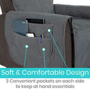 Vive Health Full Chair Incontinence Cover, Waterproof with Armrest Pockets, Gray, 26 Inches