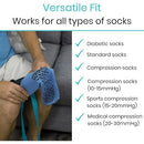 Vive Health Sock Assist and Remover – Black, Non-Slip Ridges