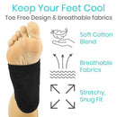 Vive Health Gel Heel Socks, Toeless, Hydrating Oil Blend for Cracked Heel Relief, 2 Pairs