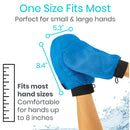 Vive Health Exfoliating Gloves with Suction Cup for Hanging, Black and Blue, 4-Pack, One Size
