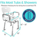 Vive Health Swivel Shower Chair with Adjustable Height, Padded Armrests