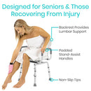 Vive Health Swivel Shower Chair with Adjustable Height, Padded Armrests