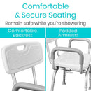 Vive Health Swivel Shower Chair with Adjustable Height, Padded Armrests