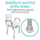 Vive Health Swivel Shower Chair with Adjustable Height, Padded Armrests