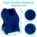 Vive Health Inflatable Travel Pillow, Angled Headrest with Neck and Arm Support, Blue