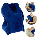 Vive Health Inflatable Travel Pillow, Angled Headrest with Neck and Arm Support, Blue