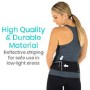 Vive Health Running Belt, Adjustable Waist Pack with Zippered Pocket, Water-Resistant, Black/Gray