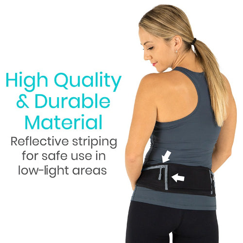 Vive Health Running Belt, Black and Gray