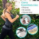 Vive Health Running Belt, Adjustable Waist Pack with Zippered Pocket, Water-Resistant, Black/Gray