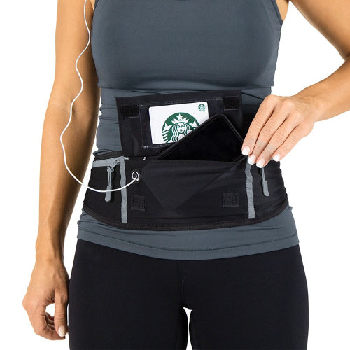 Vive Health Running Belt, Black and Gray