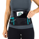Vive Health Running Belt, Adjustable Waist Pack with Zippered Pocket, One Size, Black with Teal