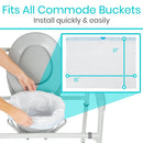 Vive Health Leak-Proof Commode Liners, Disposable Toilet Liners with Drawstring Closure, Pack of 24