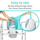 Vive Health Leak-Proof Commode Liners, Disposable Toilet Liners with Drawstring Closure, Pack of 24