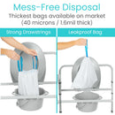 Vive Health Commode Liners, Leak Free Disposable Toilet Bags with Drawstring for Hygienic Use, 100 Pack Bag, Pack of 2