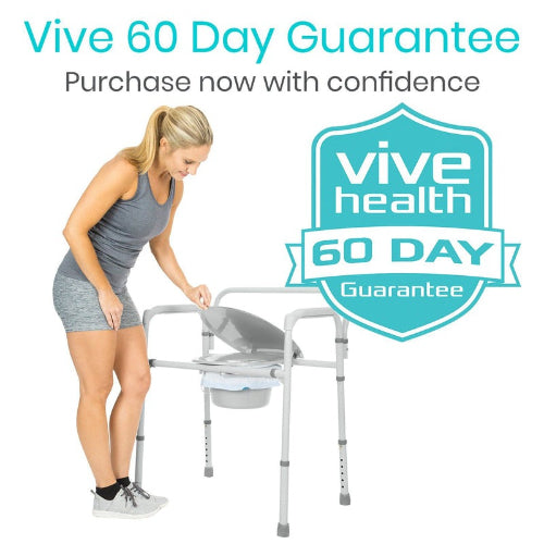 Vive Health Leak-Proof Commode Liners, Disposable Toilet Liners with Drawstring Closure, Pack of 24