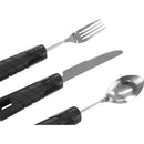 Vive Health Bendable Adaptive Utensil Set for Elderly with Textured Handles and Knife, Black