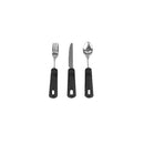 Vive Health Bendable Adaptive Utensil Set for Elderly with Textured Handles and Knife, Black
