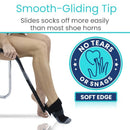 User sliding off sock using Vive Sock Remover for pain-free and strain-free undressing, Moovkart.