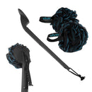 Vive Health Interchangeable Loofah Handle with Non-Slip Grip and Exfoliating Shower Brush, Black