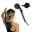 Vive Health Interchangeable Loofah Handle with Non-Slip Grip and Exfoliating Shower Brush, Black