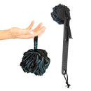 Vive Health Interchangeable Loofah Handle with Non-Slip Grip and Exfoliating Shower Brush, Black