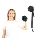 Vive Health Interchangeable Loofah Handle with Non-Slip Grip and Exfoliating Shower Brush, Black