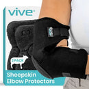 Vive Health Sheepskin Elbow Protector Adjustable Hook and Loop for Pain Relief and Support, Pair