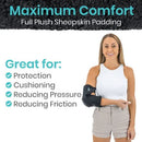 Vive Health Sheepskin Elbow Protector Adjustable Hook and Loop for Pain Relief and Support, Pair