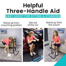 Vive Health Multi-Room Stand Assist for Seated and Standing Support with Three Grip Handles, Black