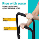 Vive Health Multi-Room Stand Assist for Seated and Standing Support with Three Grip Handles, Black