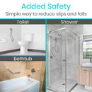 Vive Health 16-Inch Angled Metal Grab Bar with Brushed Nickel Finish