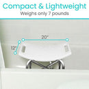 Vive Health Bariatric Shower Chair for Injury Recovery with Lightweight Aluminum Frame, White