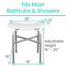 Vive Health Bariatric Shower Chair for Injury Recovery with Lightweight Aluminum Frame, White