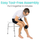Vive Health Bariatric Shower Chair for Injury Recovery with Lightweight Aluminum Frame, White