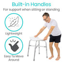 Vive Health Bariatric Shower Chair for Injury Recovery with Lightweight Aluminum Frame, White