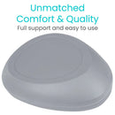 Vive Health Bed Pan with Smooth Contoured Surface and Raised Rim for Leak Protection, Gray